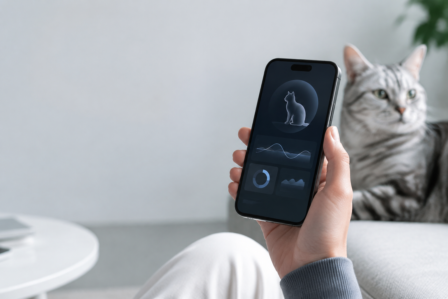 Karshe App shown beside a cat